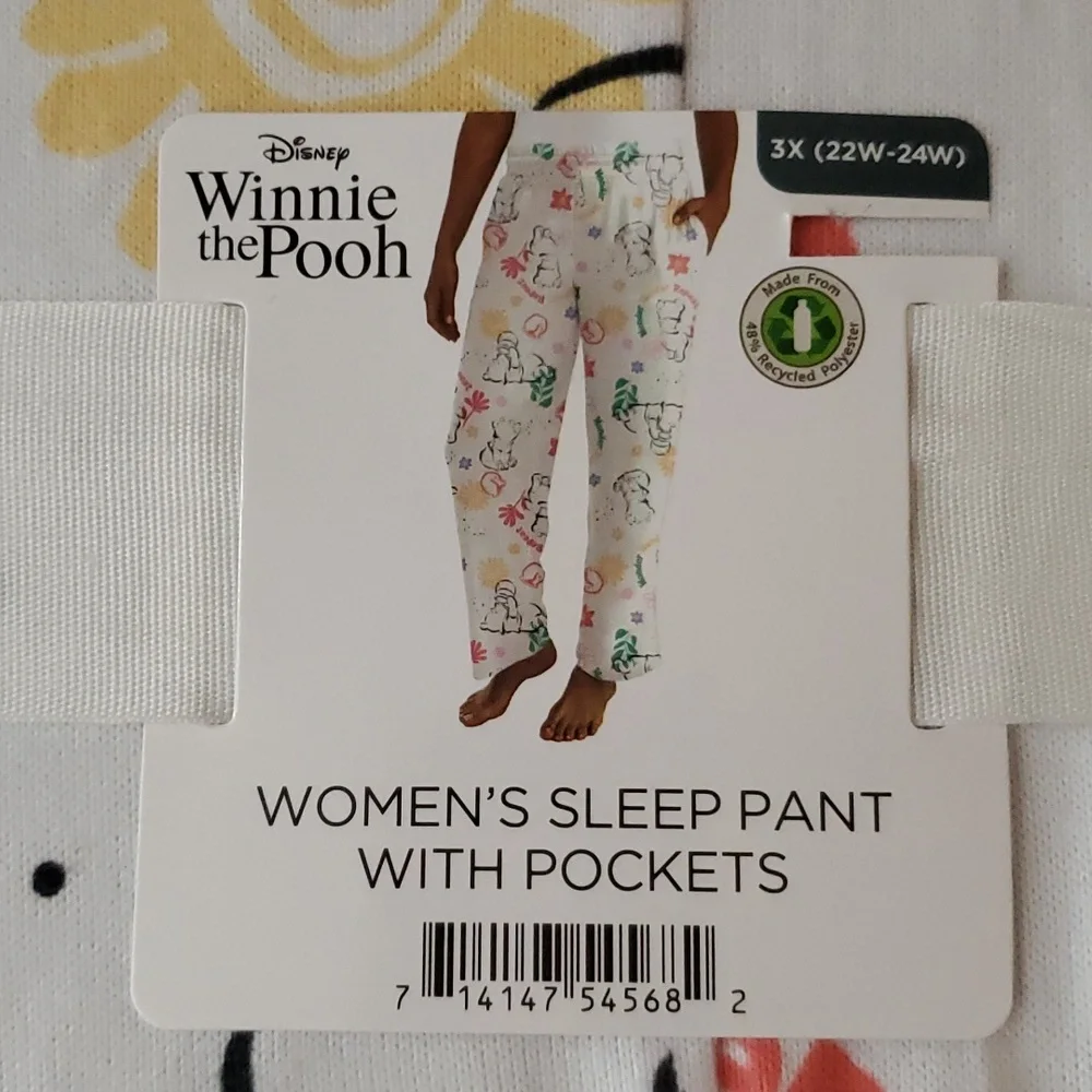 Disney 3X Pooh Lounge Pajama Pants With Pockets - Picture 4 of 6